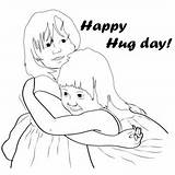 Lovers Hug Coloring Page For Kids  Free Hugging Day Printable sketch template