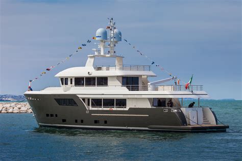 New CdM Darwin Class explorer yacht ACALA at launch - Image by Maurizio ...