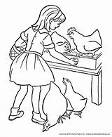 Farm Work And Chores Coloring Pages  Printable Girl Collecting sketch template