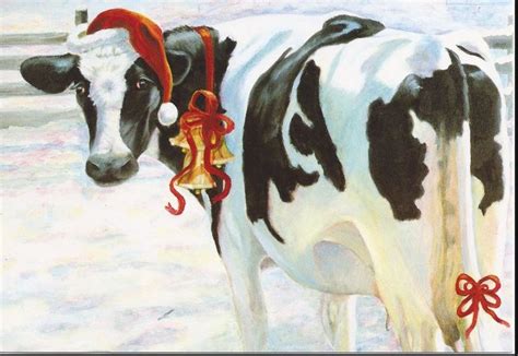 Christmas cow | Christmas animals, Cow, Christmas paintings