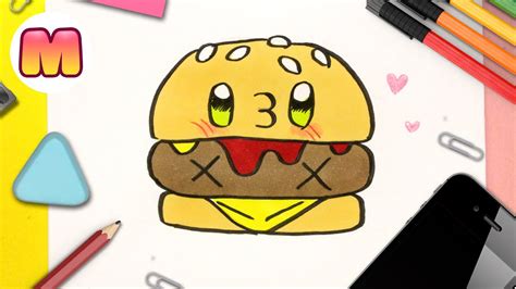 HOW TO DRAW A KAWAII HAMBURGER - easy kawaii drawings - How to draw ...