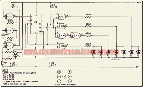 Digital Electronic Dice Circuit Diagram | Electronic Circuit Diagrams ...