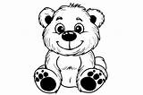 Cute Bear Coloring Page For Kids Instant Download Book  sketch template