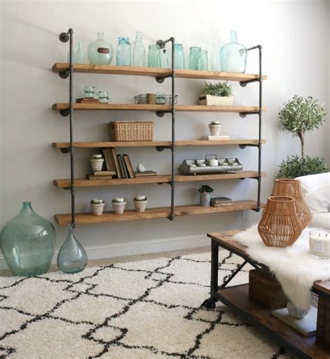 DIY industrial pipe shelves | Step by step tutorial on this shelf fun project