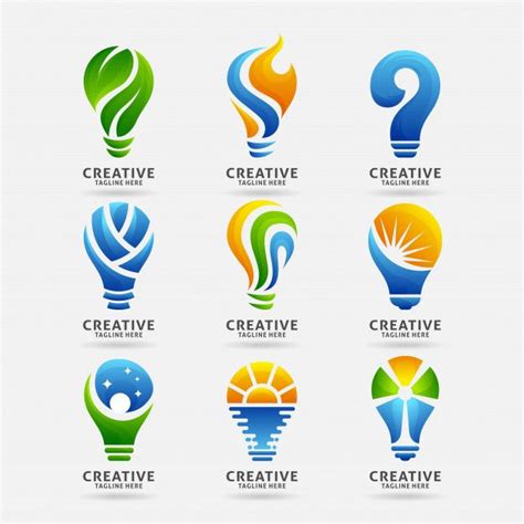 Premium Vector | Collection of creative lamp logo in 2024 | Logo design inspiration creative ...