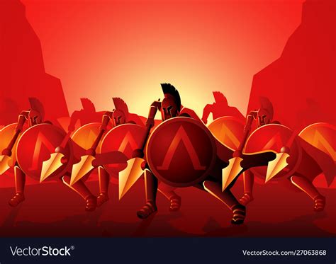 Three hundred spartans at battle Royalty Free Vector Image