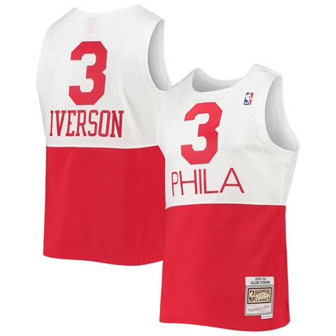 ALLEN IVERSON PHILADELPHIA 76ERS SWINGMAN JERSEY - WHITE/ RED – JR'S SPORTS