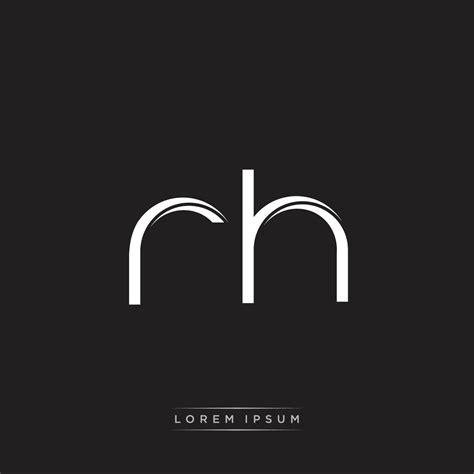 RH Initial Letter Split Lowercase Logo Modern Monogram Template Isolated on Black White 20854798 ...