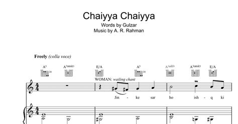 Chaiyya Chaiyya (Piano, Vocal & Guitar Chords) - Print Sheet Music Now