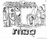 Sukkot Coloring Pages Family Build A Sukkah  XColoringscom sketch template