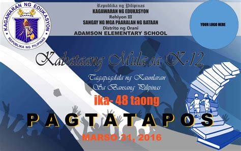 Graduation Tarpaulin Layout in MS Publisher - TAGA DEPED