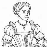 Elegant Renaissance Lady Coloring Page 26195 20698 sketch template