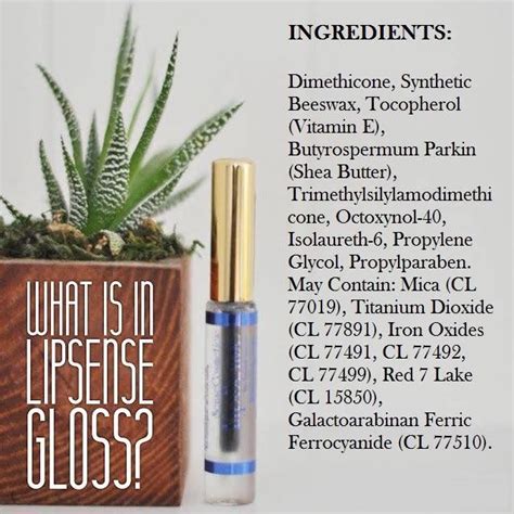LipSense gloss ingredients | Lipsense | Pinterest