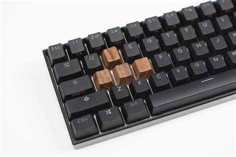 OEM Black Walnut Artisan Wooden Keycaps WASD | Flashquark Mechanical Keyboard Store