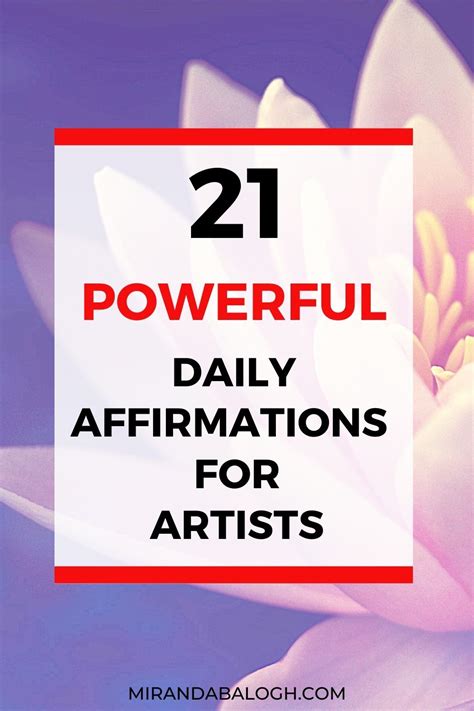 21 Powerful Daily Affirmations For Artists And Creatives (Positive ...