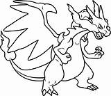 Mega Charizard X sketch template