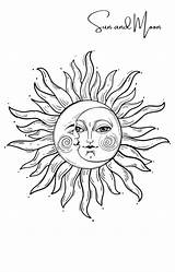 Sun And Moon Coloring Page  Etsy sketch template