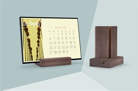 NATURAL Wood Calendar holder wood calendar stand with 1/4 inch | Etsy