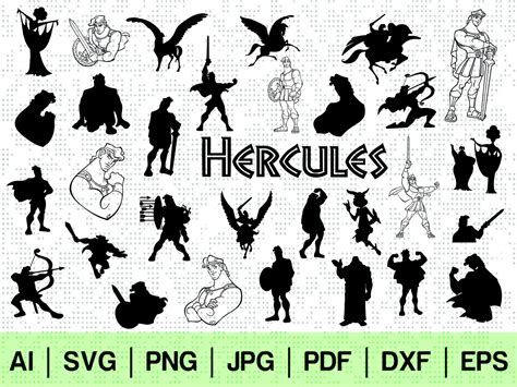 31 disney hercules svg silhouette vector zeus god instant | Etsy