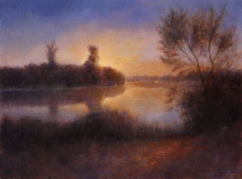 River Sunset - Landscape Oil painting - Fine Arts Gallery - Original fine Art Oil Paintings ...