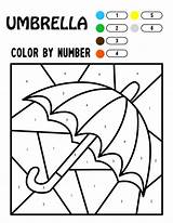 Basic Umbrella Color By Number coloring Page  Download Print Or sketch template