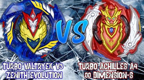 Beyblade Burst Turbo Battle - Turbo Valtryek V3 VS Turbo Achilles A4 - YouTube