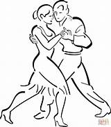 Dibujo De Bailarines Tango Para colorear  Dibujos sketch template