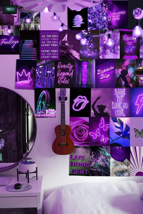 Buy Purple Wall Collage Kit Aesthetic Pictures, Bedroom Decor for Teen Girls, Wall Collage Kit ...