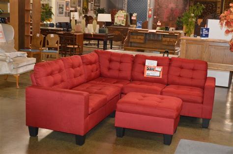 Nice Red Sectional Sofa w/ storage ottoman | Red sectional sofa, Sectional sofa, Storage ottoman