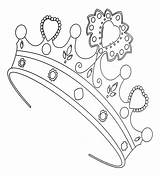 Crown Tiara Princess Coloring Drawing Template Pages Printable Girls  sketch template