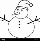 Cute Snowman Character Icon Black And White Coloring Page Outline Of A  sketch template