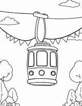 Cable car During A Festival coloring Page sketch template