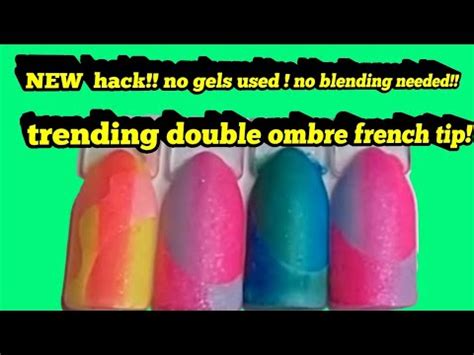 nailhack : TRENDING DUBBLE OMBRE FRENCH TIP! 😃done with regular polish/ pigments & stamping ...