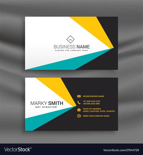 Abstract geometric business card layout design Vector Image