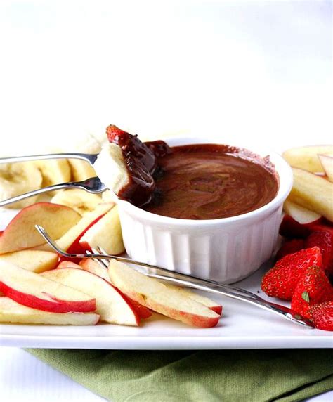 Two-Ingredient Almond Butter Dark Chocolate Fruit Fondue | Healthy treats recipes, Homemade ...