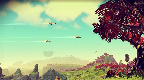 Red and black fish with fish, No Man's Sky, video games, spaceship, planet HD wallpaper ...