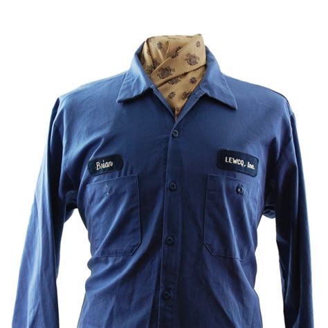 Blue Cintas Work Shirt - UK M - Blue 17 Vintage Clothing