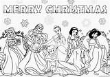 Free Printable Disney Princesses Merry Christmas coloring Page  sketch template