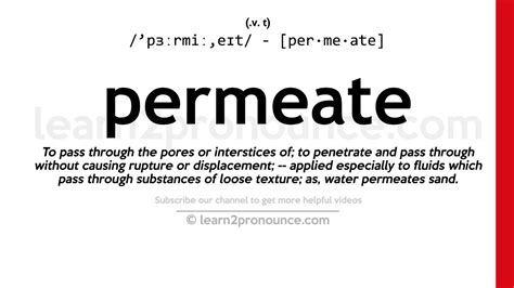 Pronunciation of Permeate | Definition of Permeate - YouTube