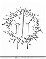 Lent Coloring Page Crown Of Thorns Nails  TheCatholicKidcom Jesus sketch template