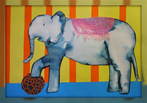 Kid elephant art project. Step 1: draw elephant. Step 2: Use washable marker to outline elephant ...