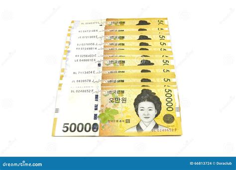 Korean Won currency bills stock photo. Image of cash - 66813724