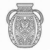 Premium AI Image  Quirky Pottery Coloring Page With Ornate Vase Designs sketch template