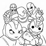 Cute Avengers Team Coloring Page 25973 20537 sketch template