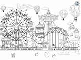 Theme Park Colouring Pages sketch template