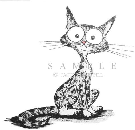 SCAREDY CAT - Etsy | Cat graphic art, Drawings, Cat sketch