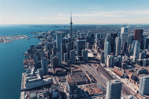 Premium Photo | Toronto skyline aerial view, canada