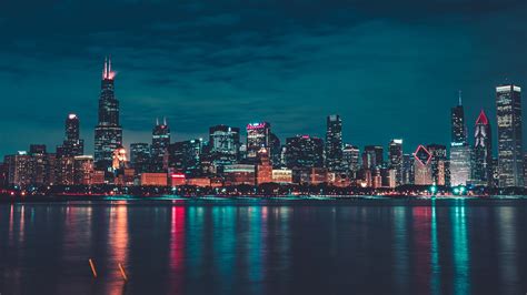 WALLPAPERS HD: Chicago Night Cityscape