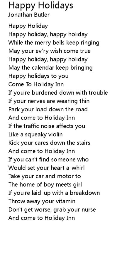 Happy Holidays Lyrics - Follow Lyrics