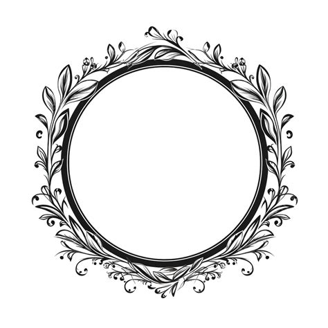 Circle Vintage Frame Black Line Art Ornate Patterned Frame Png, Circle, Round, Rounded PNG ...